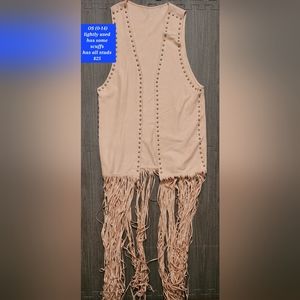 Crazy Train Cream Studded Fringe Duster Originally $60 Size: OS